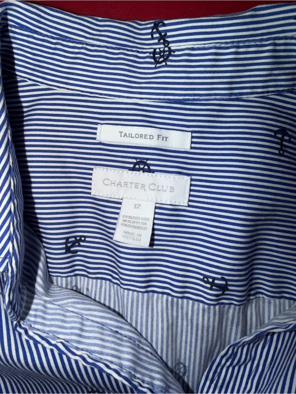 ๐ Charter Club Pinstripe Cotton Blend Button Front Tank Top - Picture 5 of 5